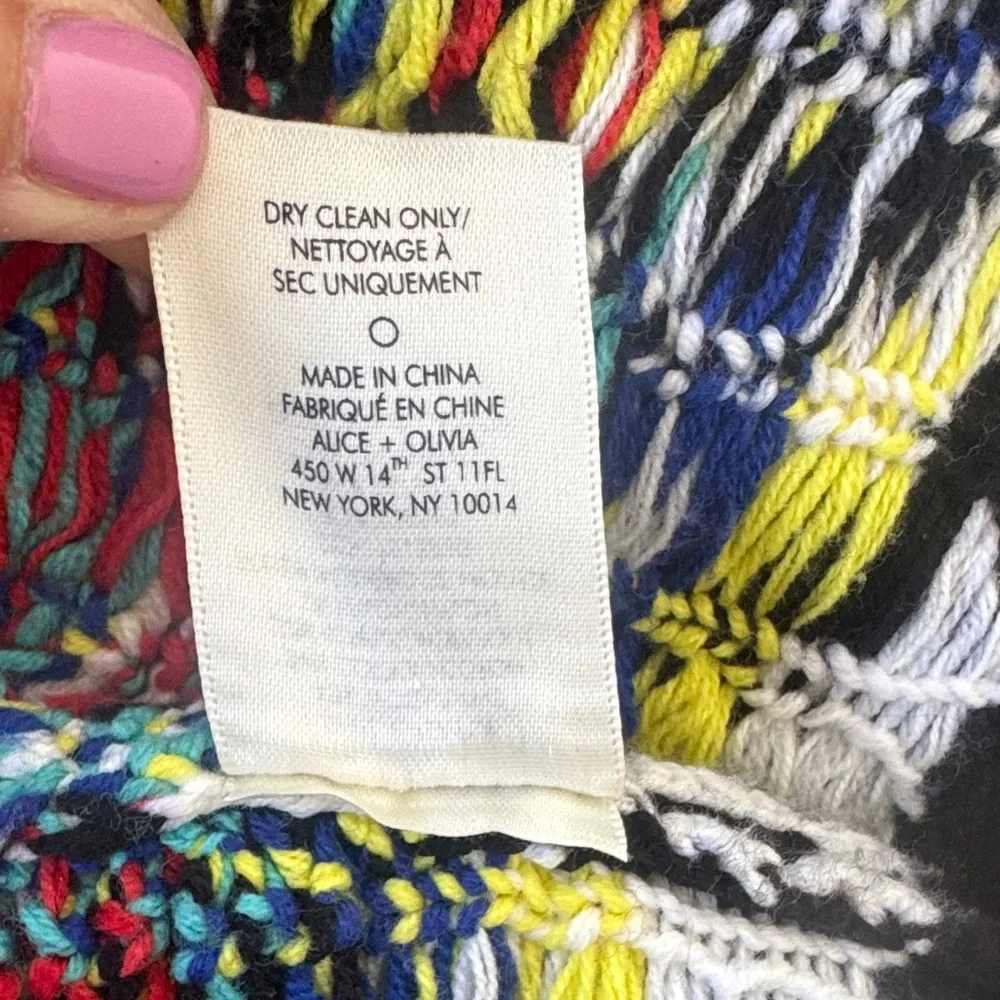 Alice + Olivia Jenn Fair Isle Cardigan Size XS